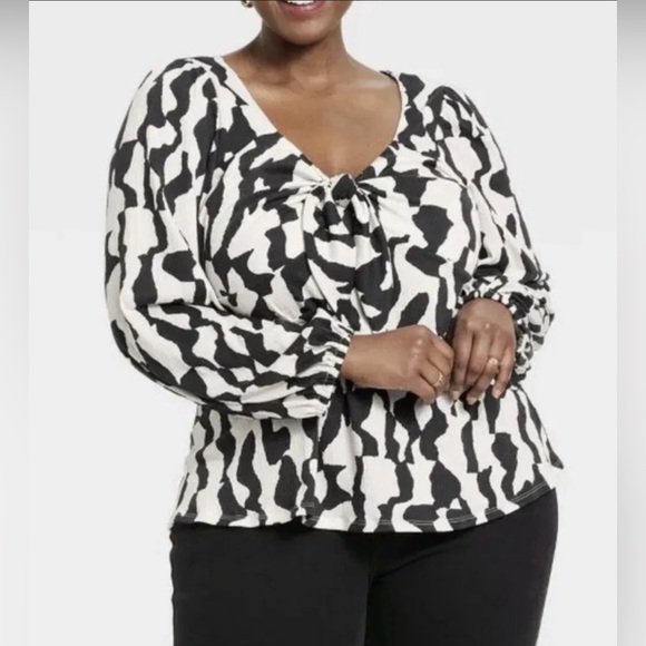 Ava & Viv| Long Sleeve Feminine Blouse, Wide Sleeve•••Size 2x, Knit Material - Picture 1 of 11